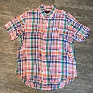 Ralph Lauren POLO mens linen button down short sleeve